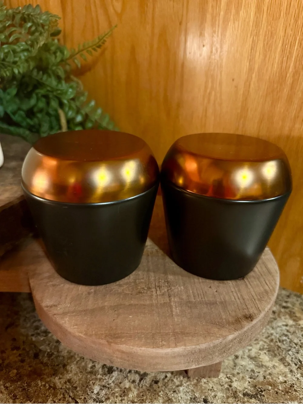 Fellow Joey Double Wall Ceramic Mugs Pair - Matte Black Copper Bottom
